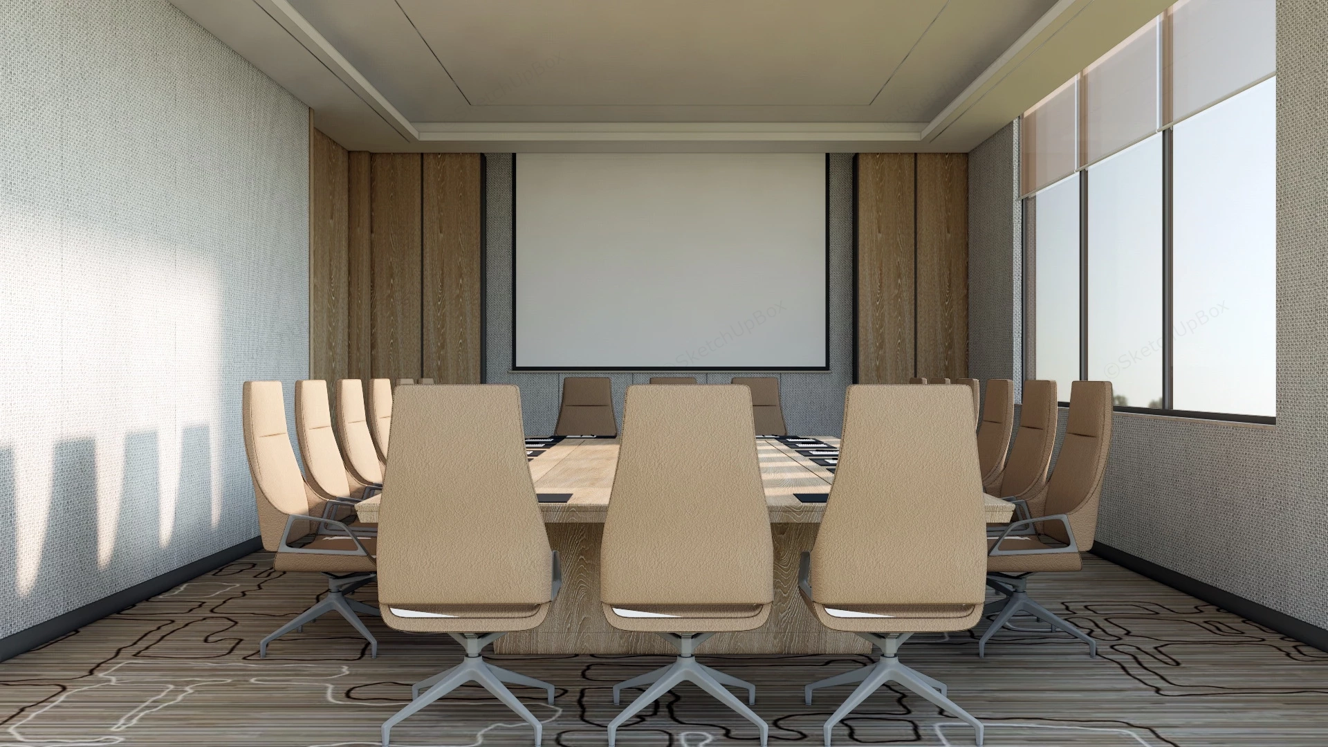 Contemporary Conference Room sketchup model preview - SketchupBox