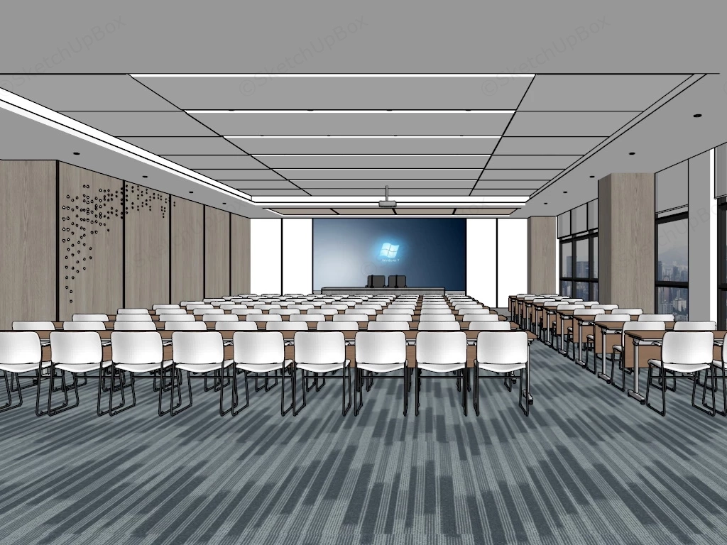 Corporate Training Room sketchup model preview - SketchupBox