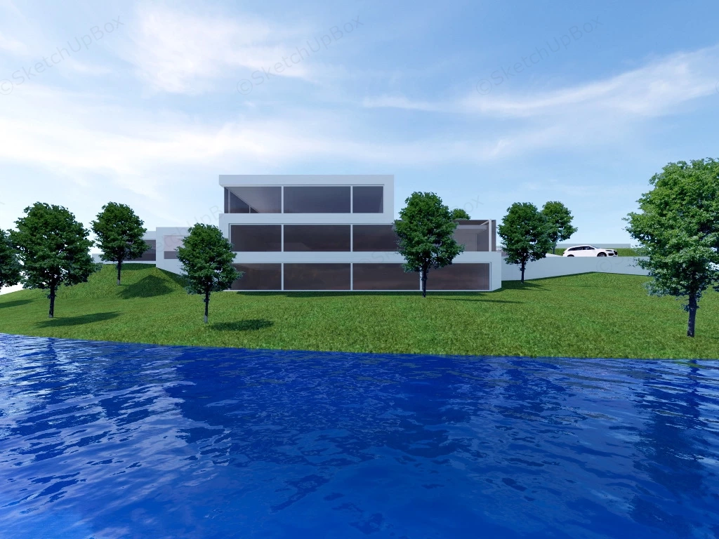 Seaside Villa sketchup model preview - SketchupBox