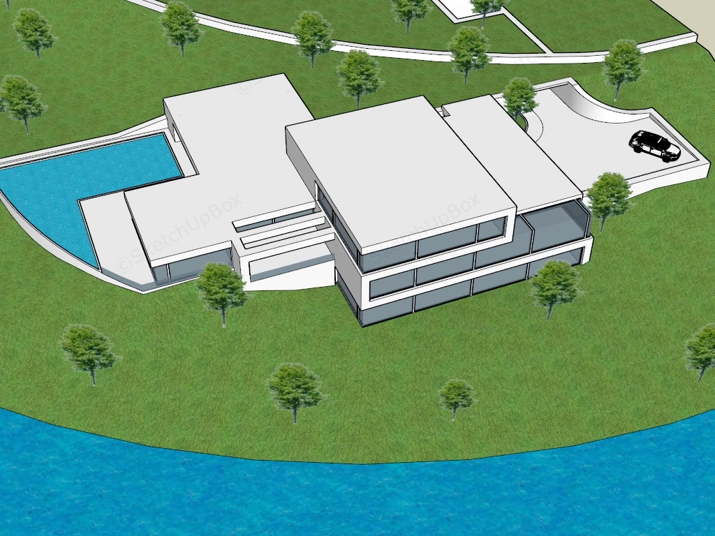 Seaside Villa sketchup model preview - SketchupBox