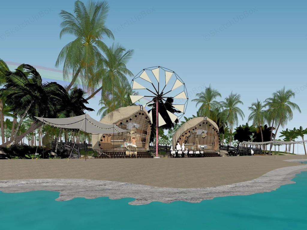 Beach Campsite sketchup model preview - SketchupBox