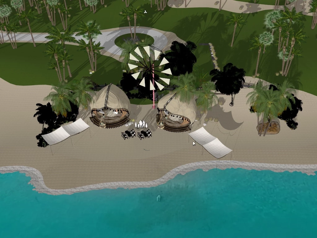 Beach Campsite sketchup model preview - SketchupBox