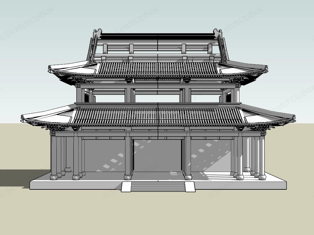 Heavenly King Hall sketchup model preview - SketchupBox