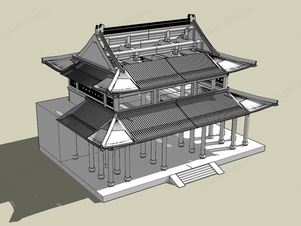 Heavenly King Hall sketchup model preview - SketchupBox