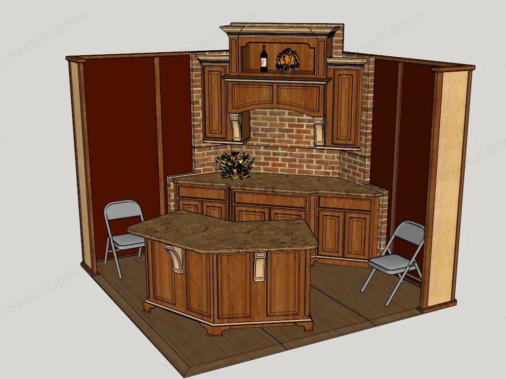 Small Corner Bar Design sketchup model preview - SketchupBox
