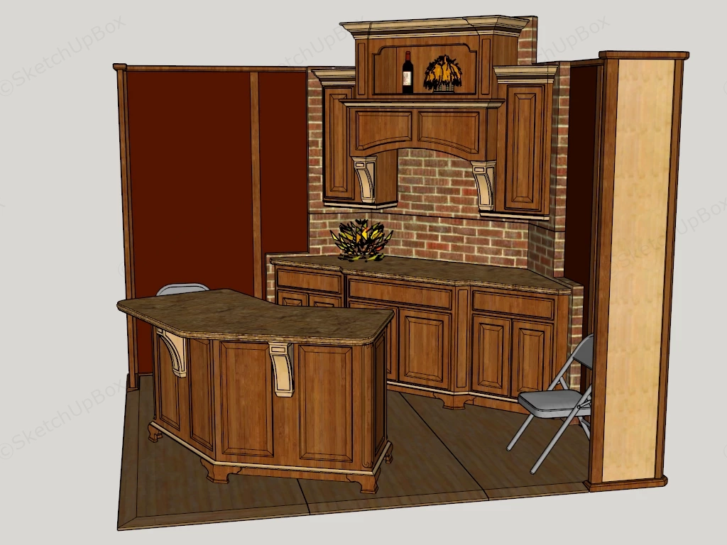 Small Corner Bar Design sketchup model preview - SketchupBox
