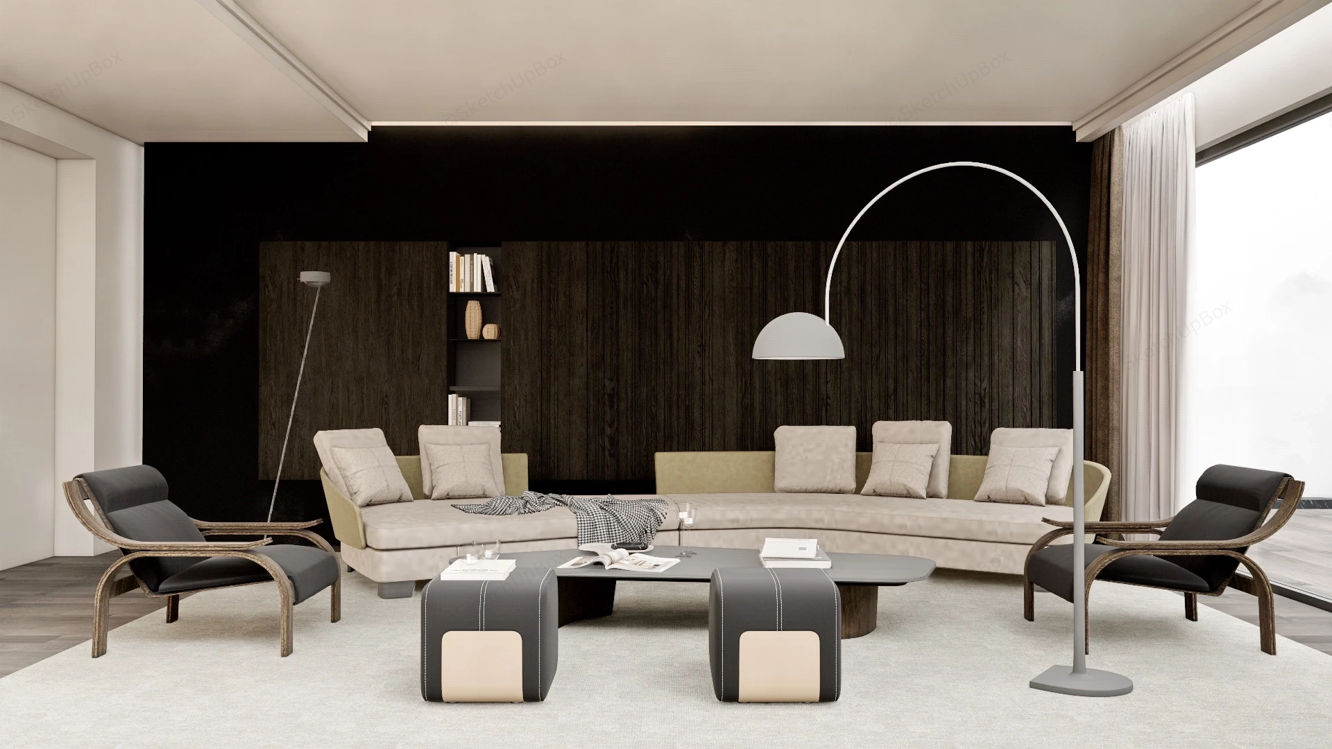 Comfortable Living Room Design sketchup model preview - SketchupBox
