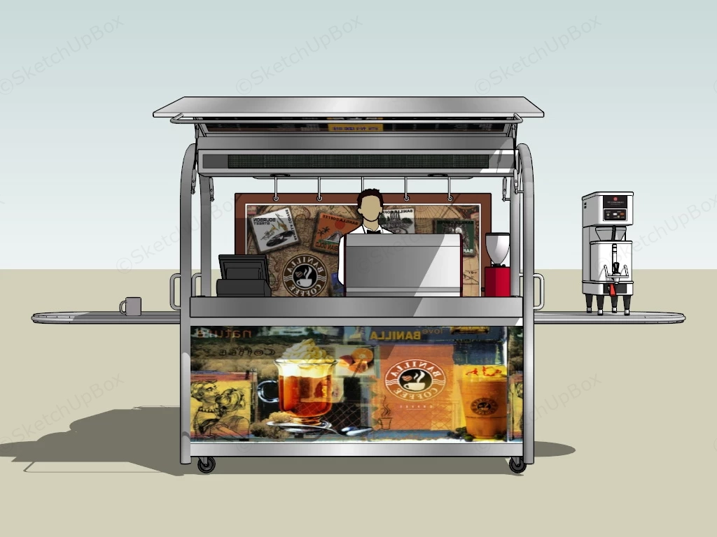 Mobile Coffee Cart sketchup model preview - SketchupBox