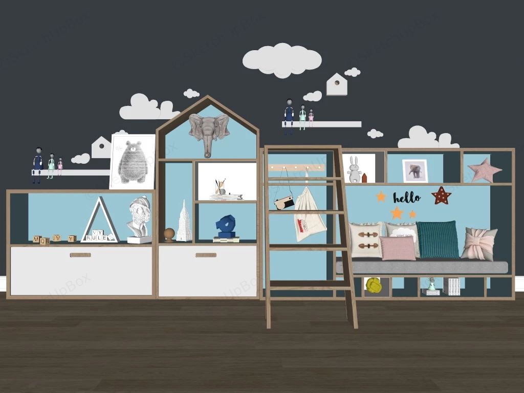 Kids Toy Storage Ideas sketchup model preview - SketchupBox