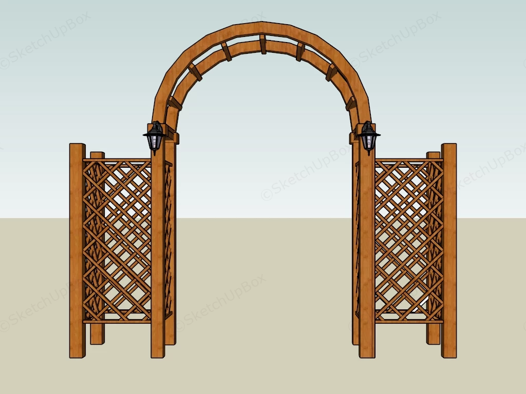 Wooden Garden Arch sketchup model preview - SketchupBox