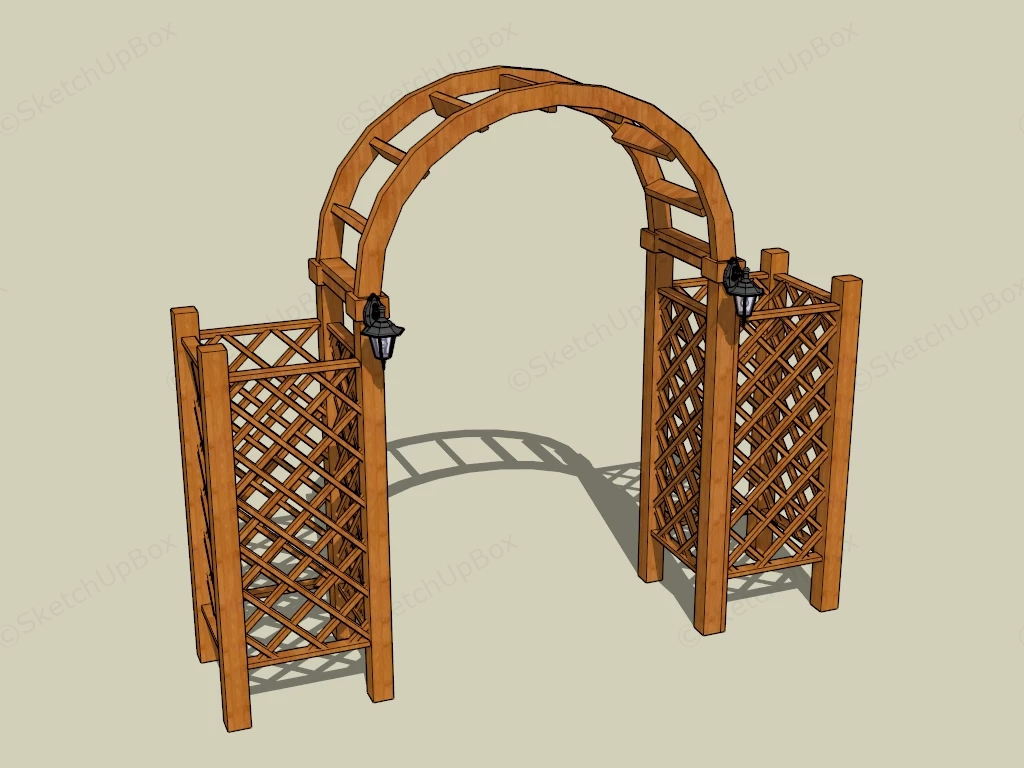 Wooden Garden Arch sketchup model preview - SketchupBox
