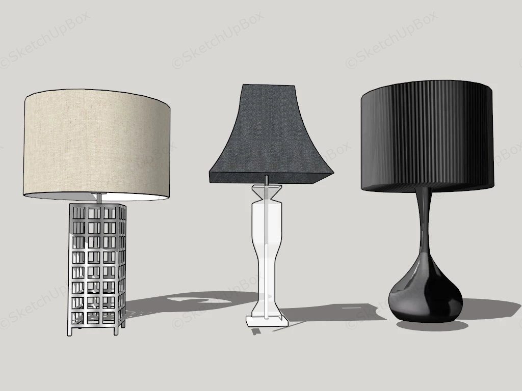 Modern Table Lamps sketchup model preview - SketchupBox