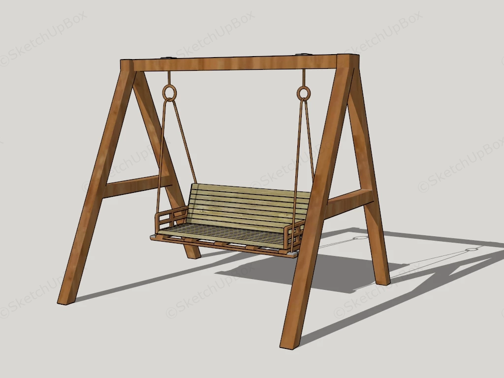 Outdoor Wooden Swing sketchup model preview - SketchupBox