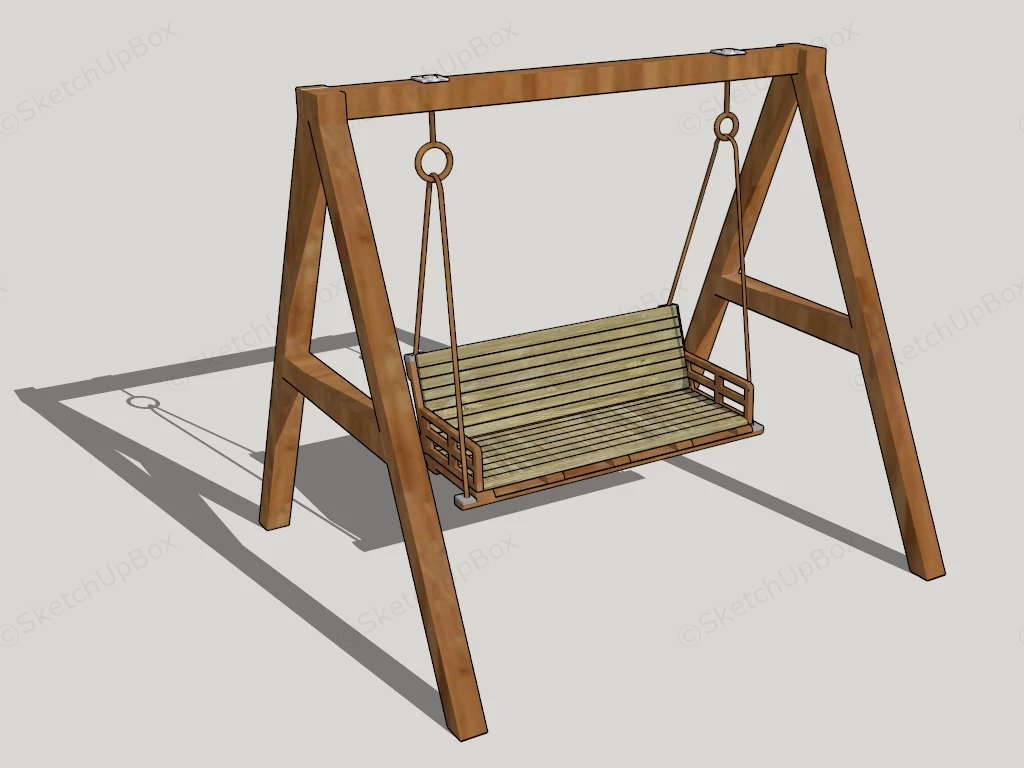 Outdoor Wooden Swing sketchup model preview - SketchupBox