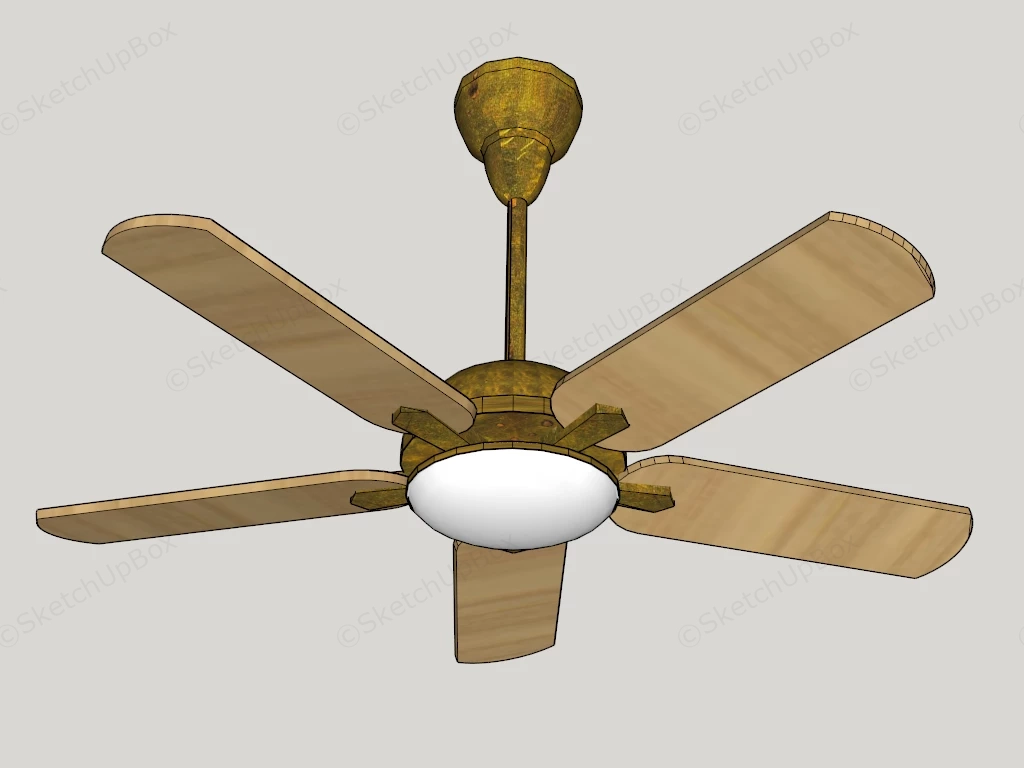 5 Blade Ceiling Fan sketchup model preview - SketchupBox