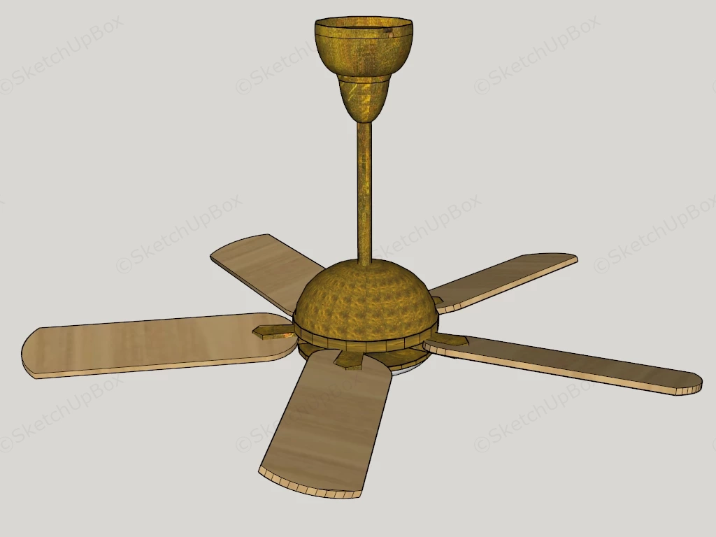 5 Blade Ceiling Fan sketchup model preview - SketchupBox