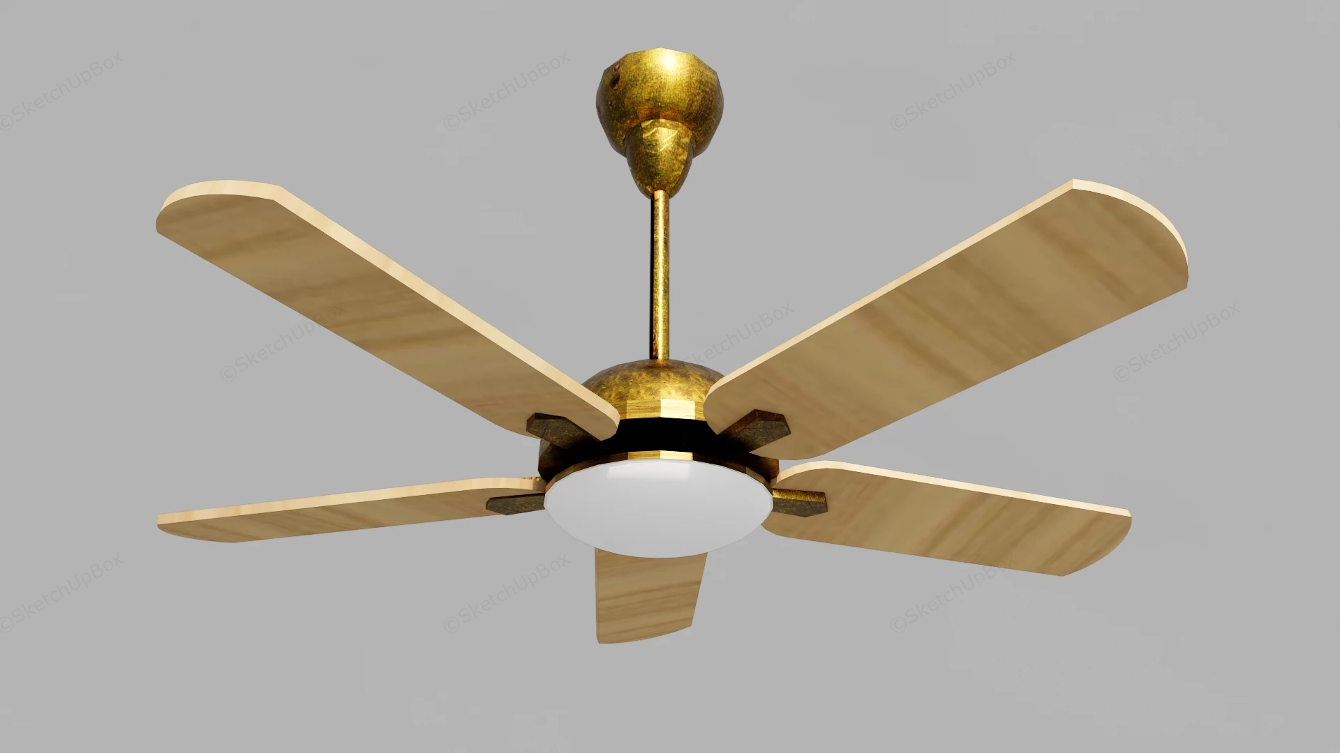 5 Blade Ceiling Fan sketchup model preview - SketchupBox