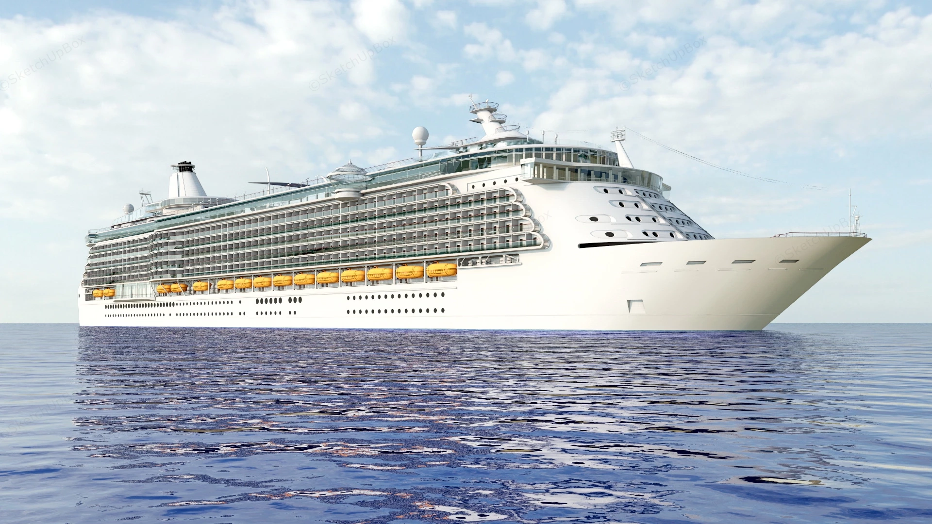 Modern Ocean Liner sketchup model preview - SketchupBox