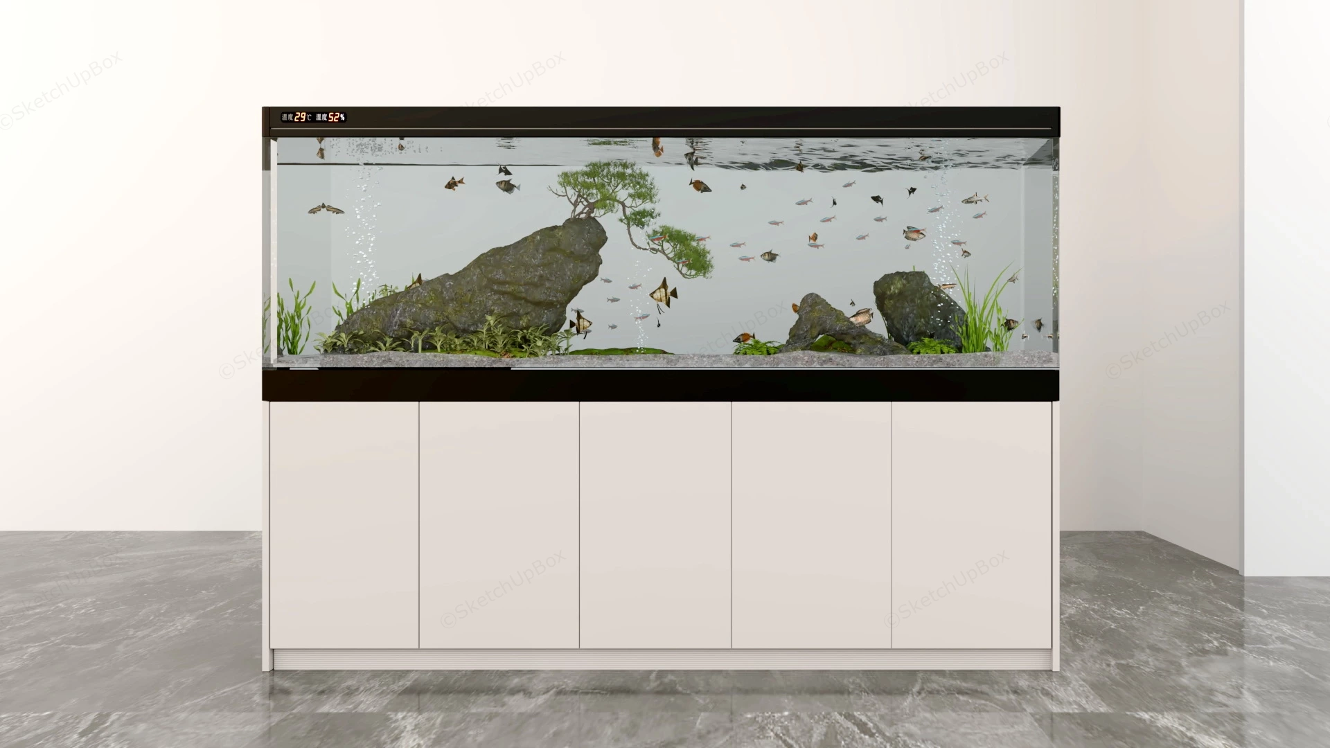 Mountain Landscape Aquarium sketchup model preview - SketchupBox