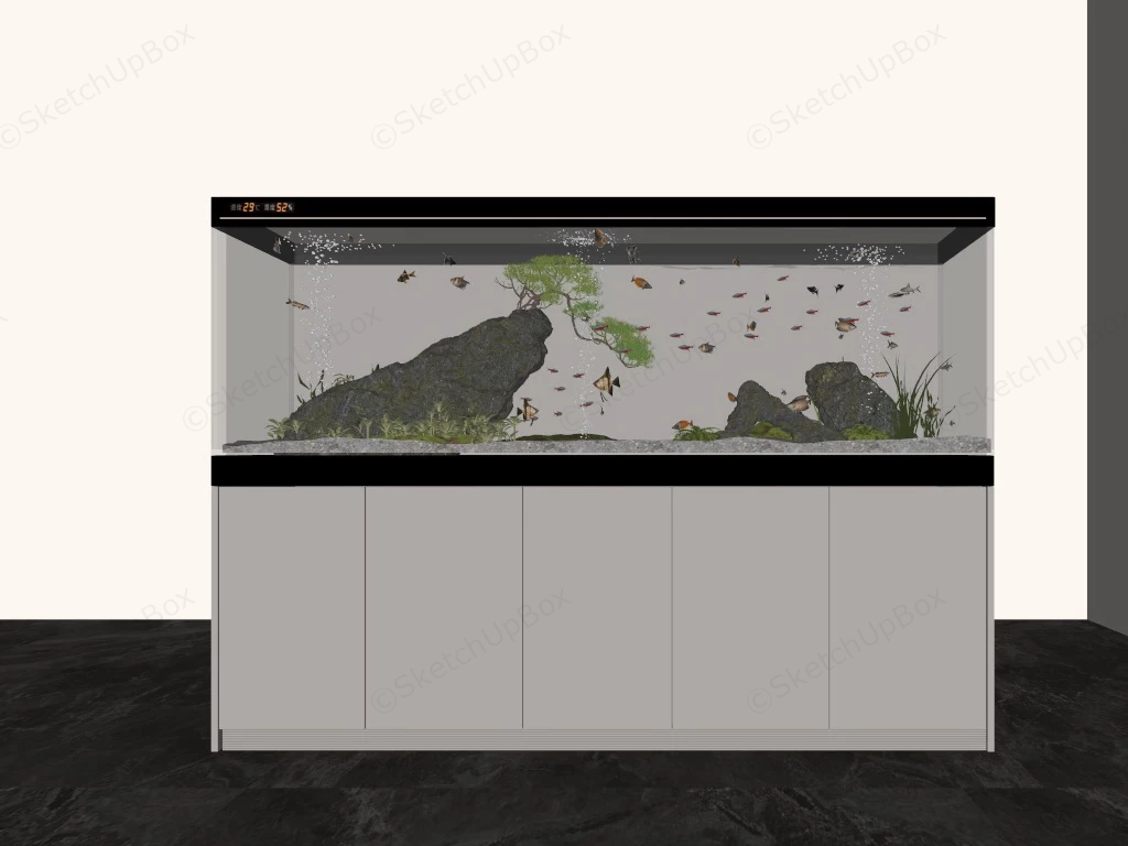 Mountain Landscape Aquarium sketchup model preview - SketchupBox