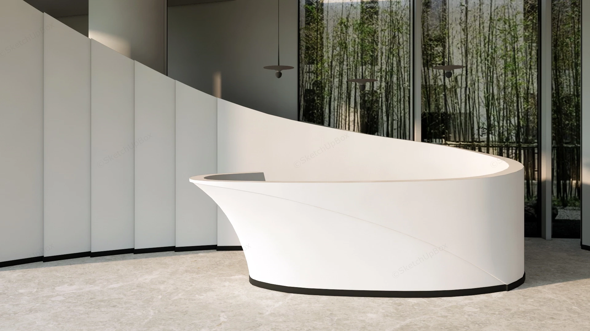 Spiral Reception Desk sketchup model preview - SketchupBox