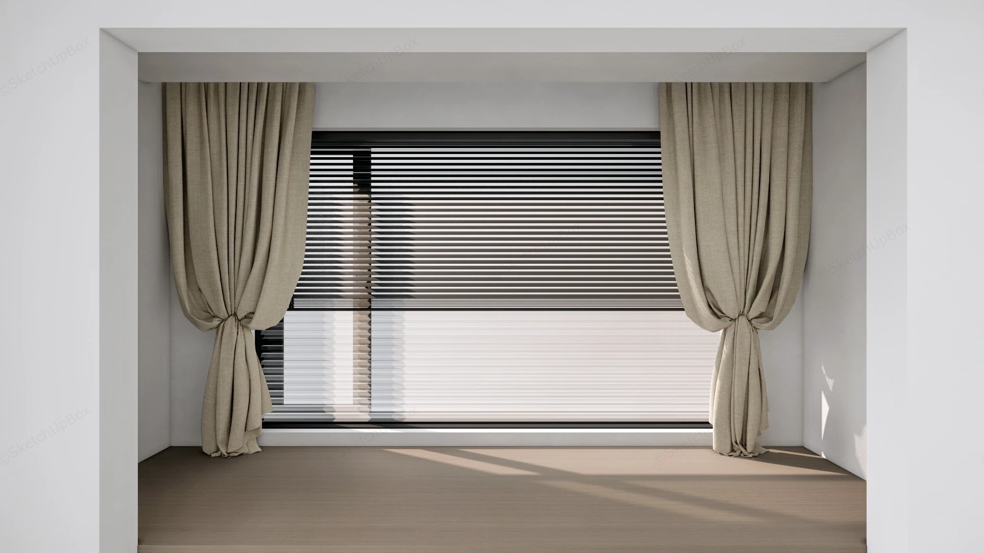 Living Room Drapes And Blinds sketchup model preview - SketchupBox
