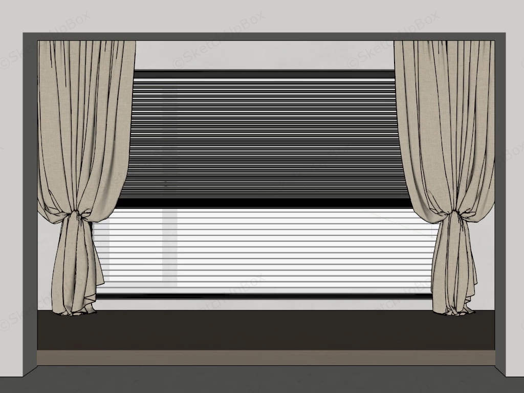 Living Room Drapes And Blinds sketchup model preview - SketchupBox