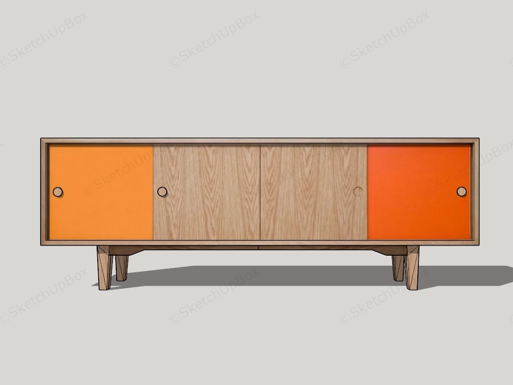 Minimalist Tv Console sketchup model preview - SketchupBox