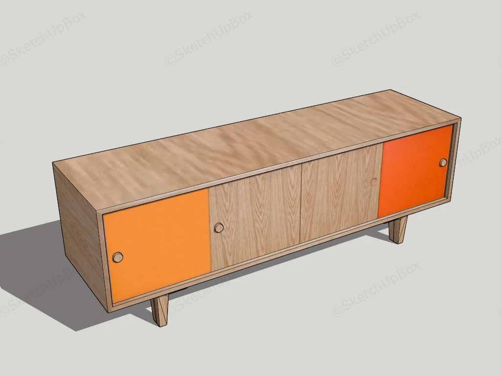 Minimalist Tv Console sketchup model preview - SketchupBox