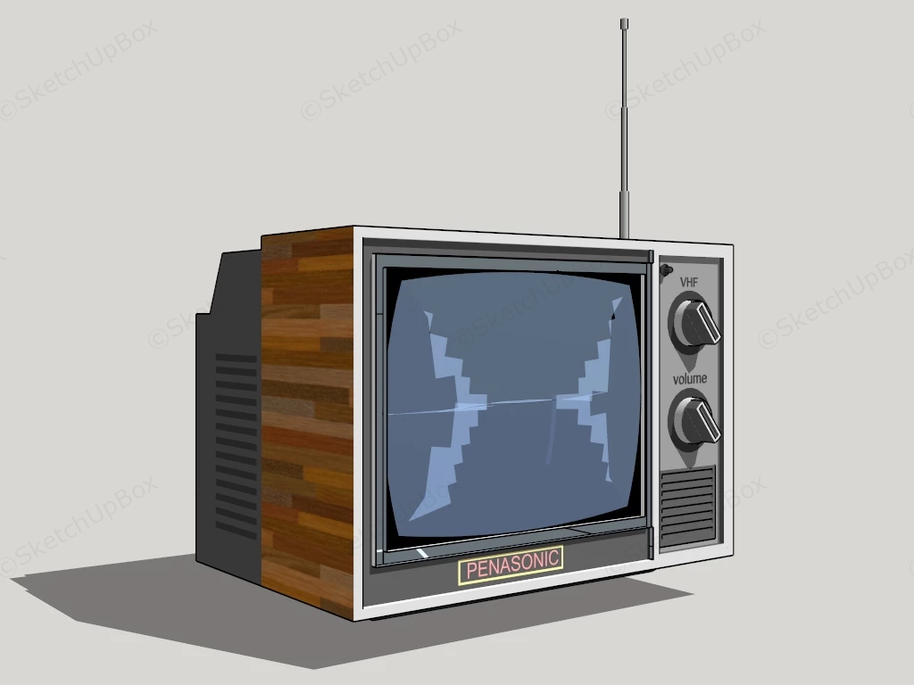 Old Panasonic TV sketchup model preview - SketchupBox