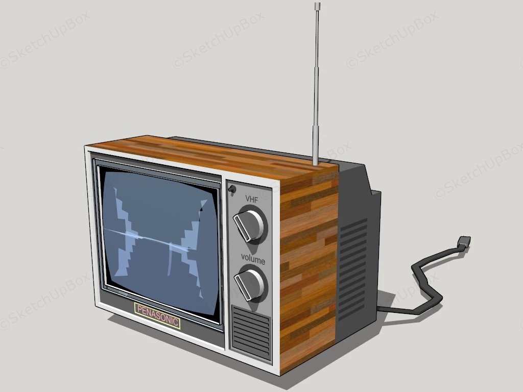 Old Panasonic TV sketchup model preview - SketchupBox