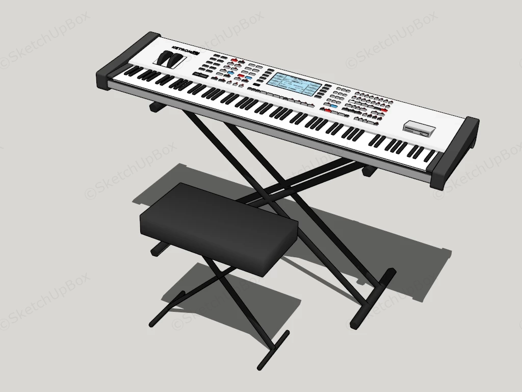 Ketron Keyboard Instrument sketchup model preview - SketchupBox