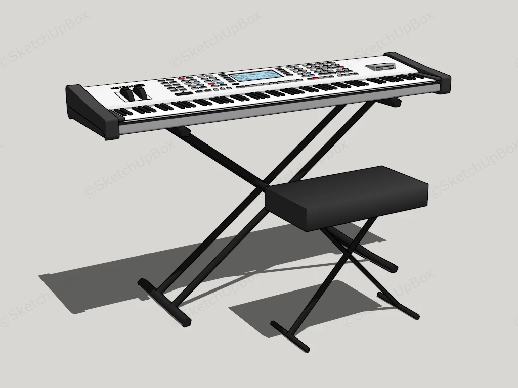 Ketron Keyboard Instrument sketchup model preview - SketchupBox