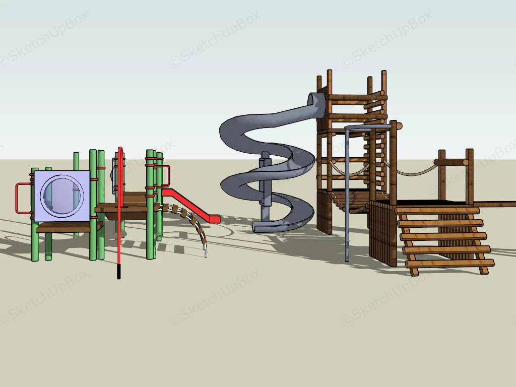 Children Playground Equipment sketchup model preview - SketchupBox