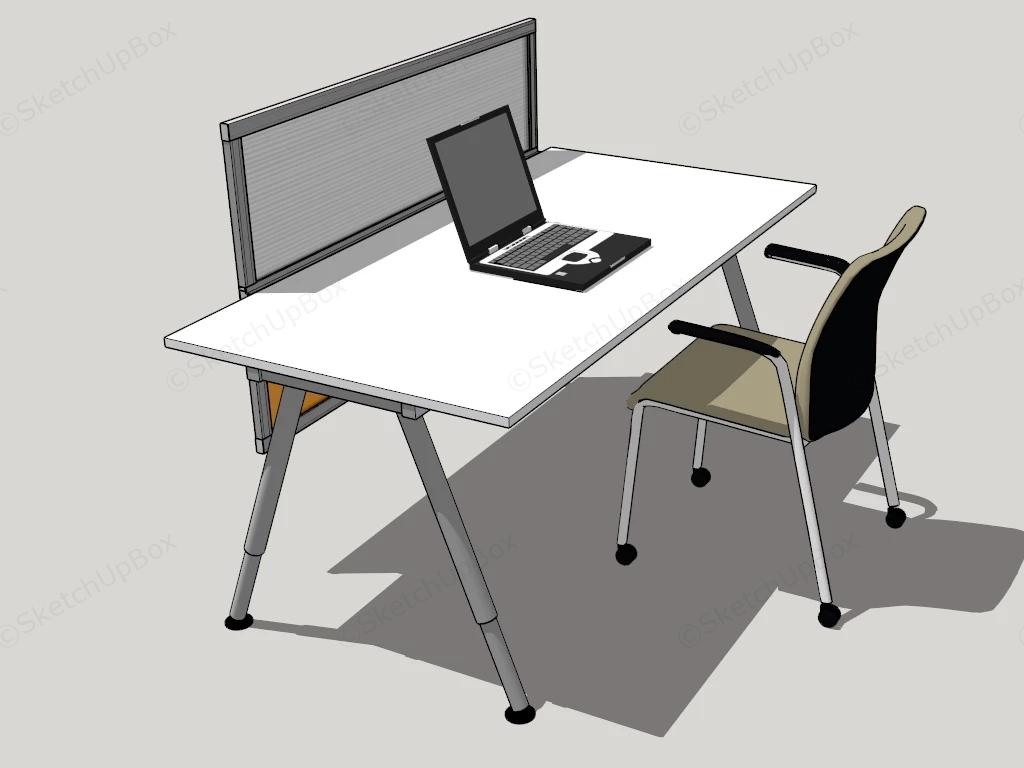 Office Desk And Chair Set sketchup model preview - SketchupBox