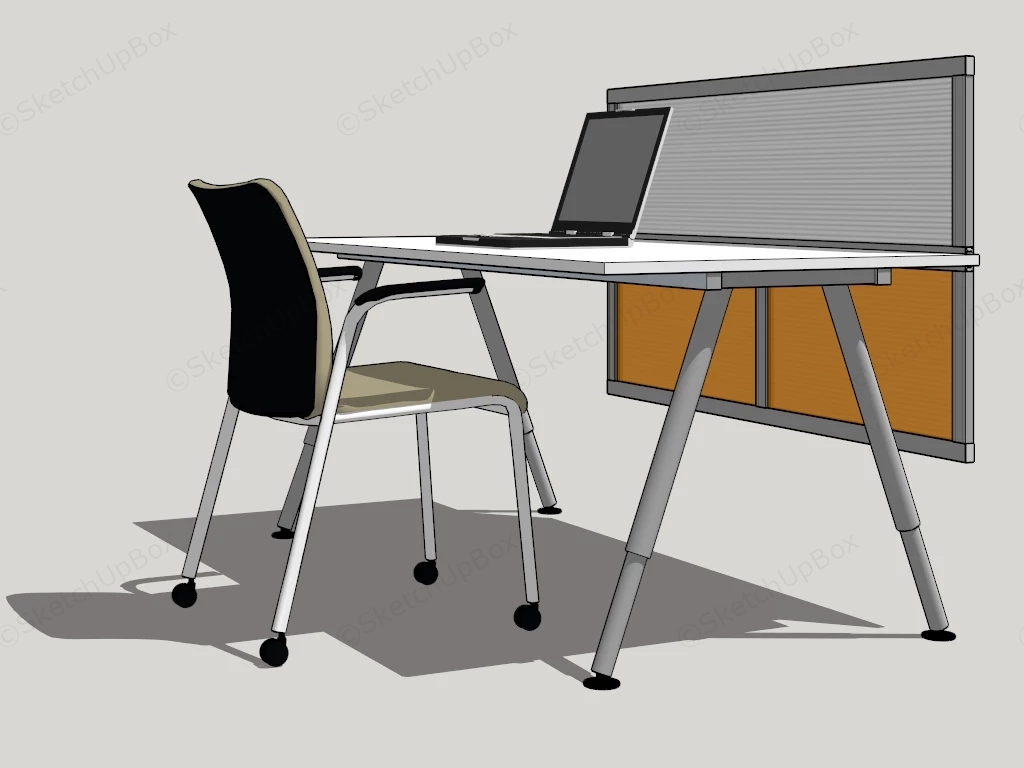 Office Desk And Chair Set sketchup model preview - SketchupBox
