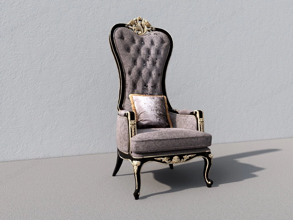 Victorian High Back Armchair sketchup model preview - SketchupBox