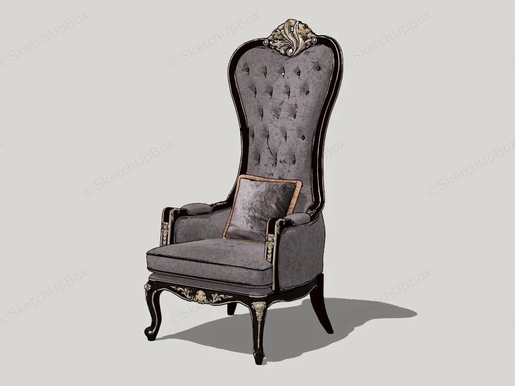 Victorian High Back Armchair sketchup model preview - SketchupBox