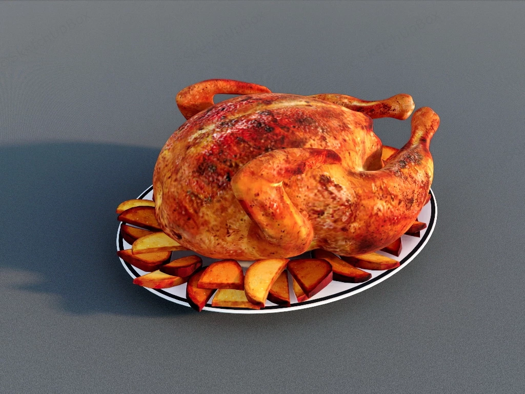 Roasted Chicken sketchup model preview - SketchupBox