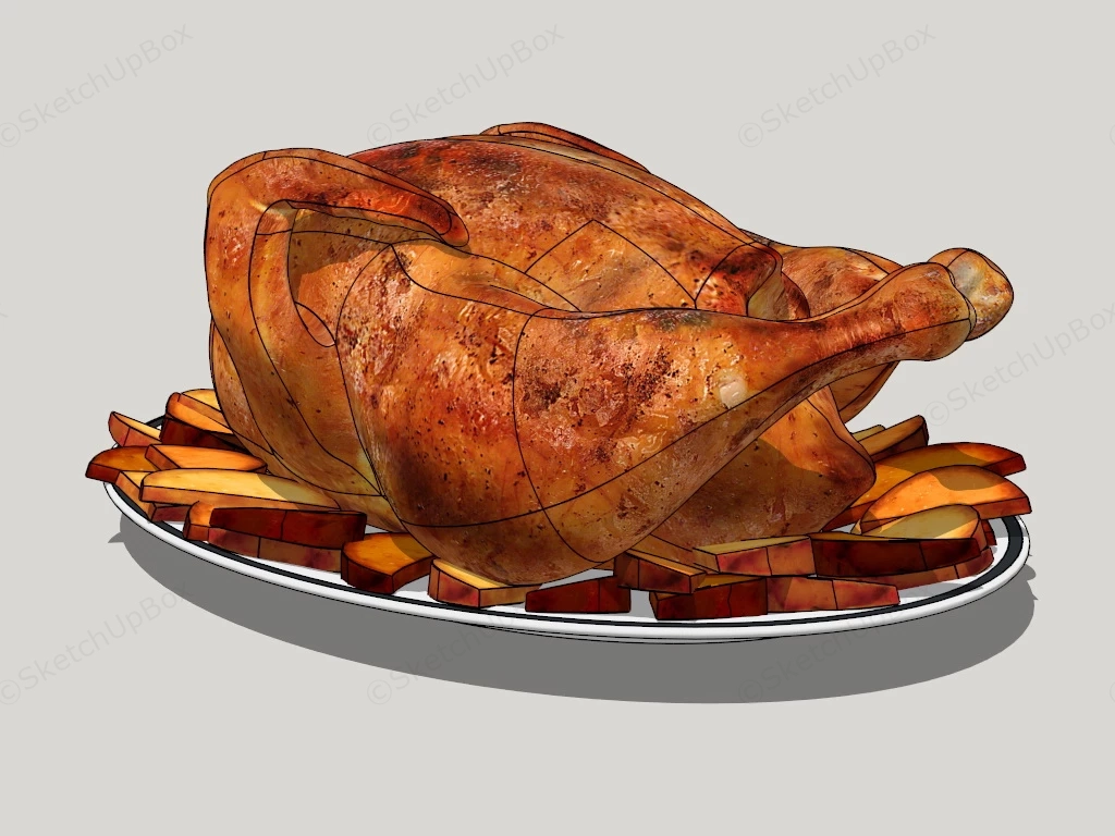 Roasted Chicken sketchup model preview - SketchupBox