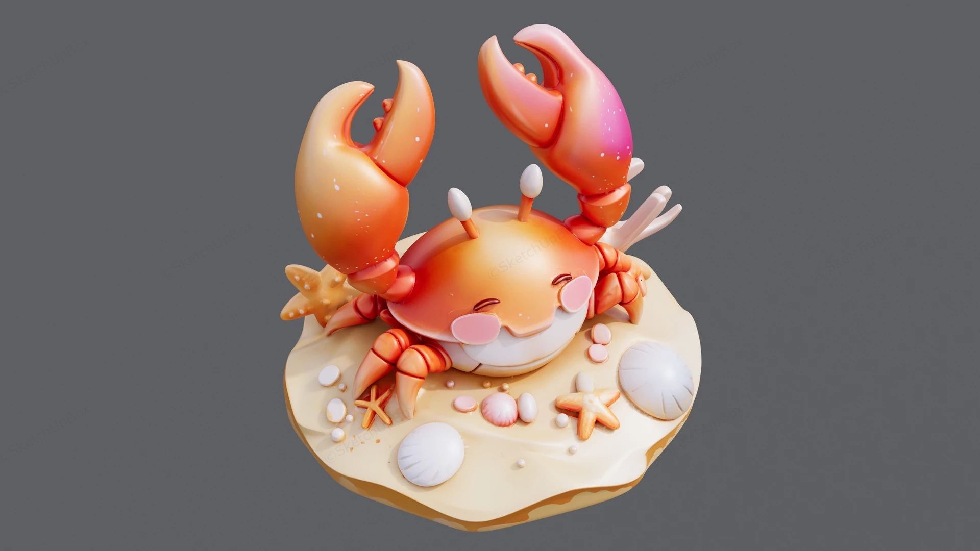 Cute Cartoon Crab sketchup model preview - SketchupBox