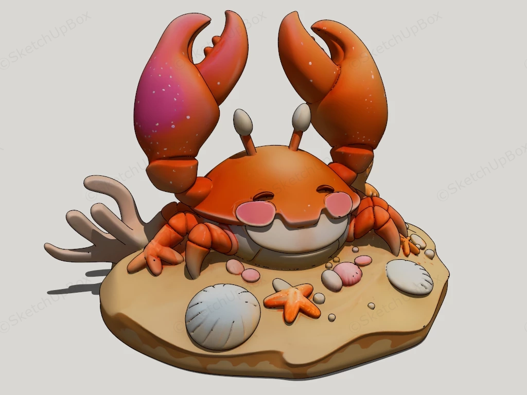 Cute Cartoon Crab sketchup model preview - SketchupBox