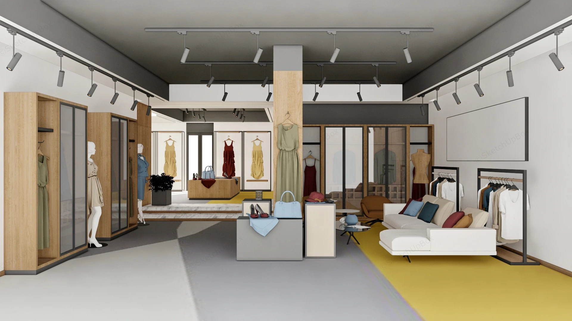 Women's Fashion Clothing Store sketchup model preview - SketchupBox