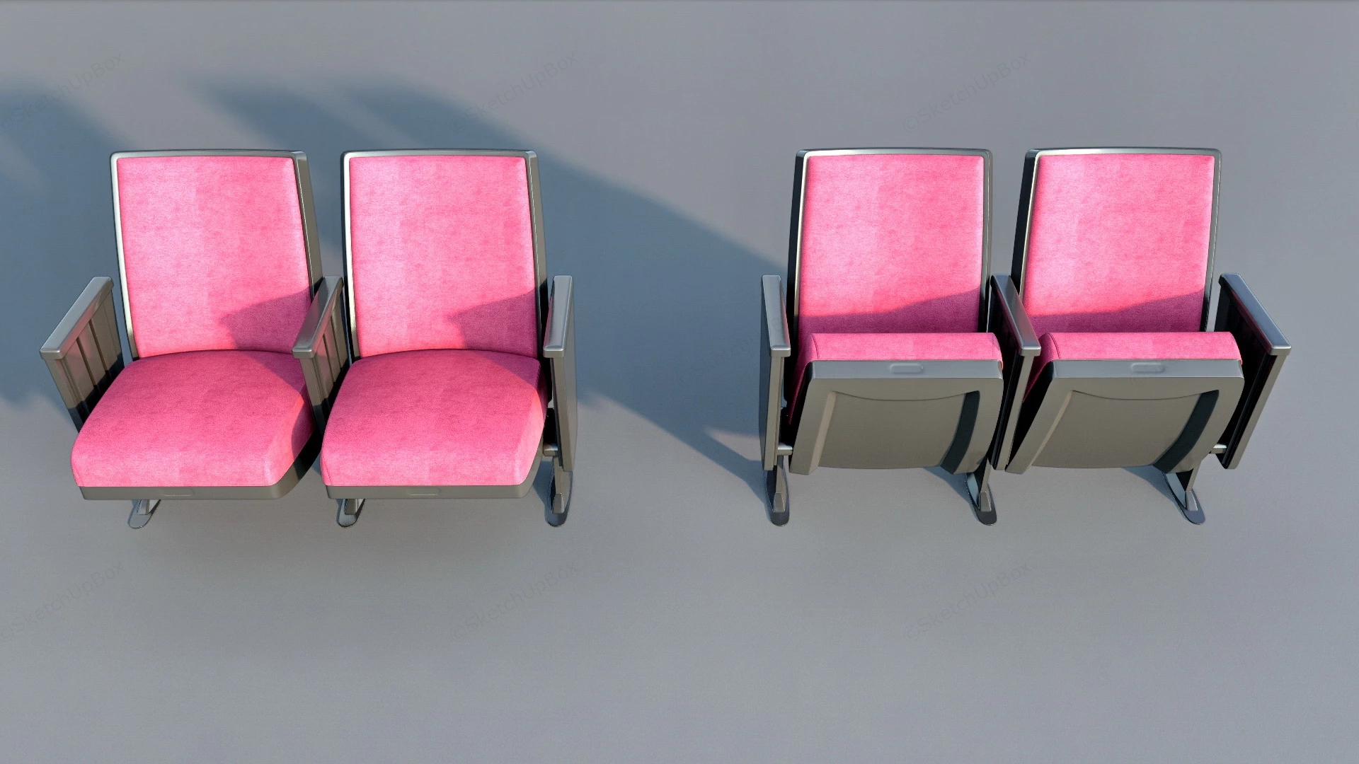 Folding Auditorium Chairs sketchup model preview - SketchupBox