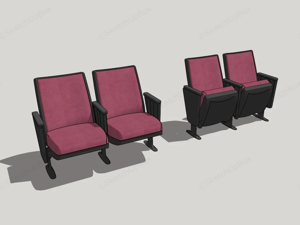 Folding Auditorium Chairs sketchup model preview - SketchupBox