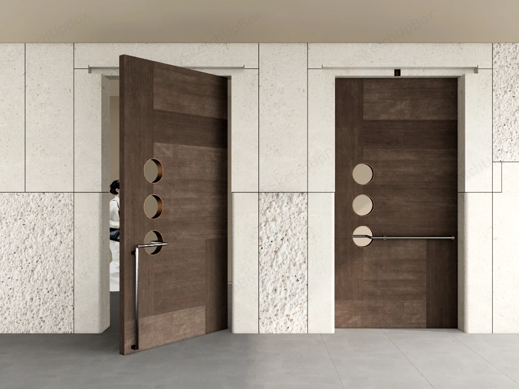 Zen Wooden Door sketchup model preview - SketchupBox