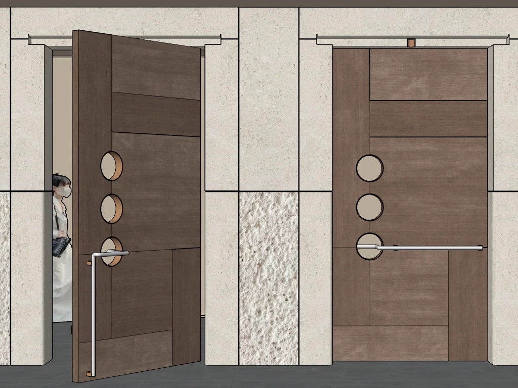 Zen Wooden Door sketchup model preview - SketchupBox