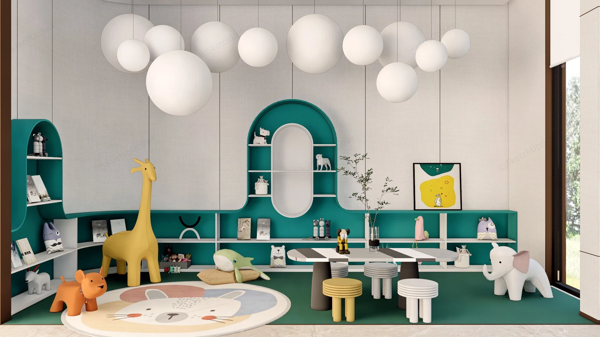 Kids Playroom Decor Ideas sketchup model preview - SketchupBox