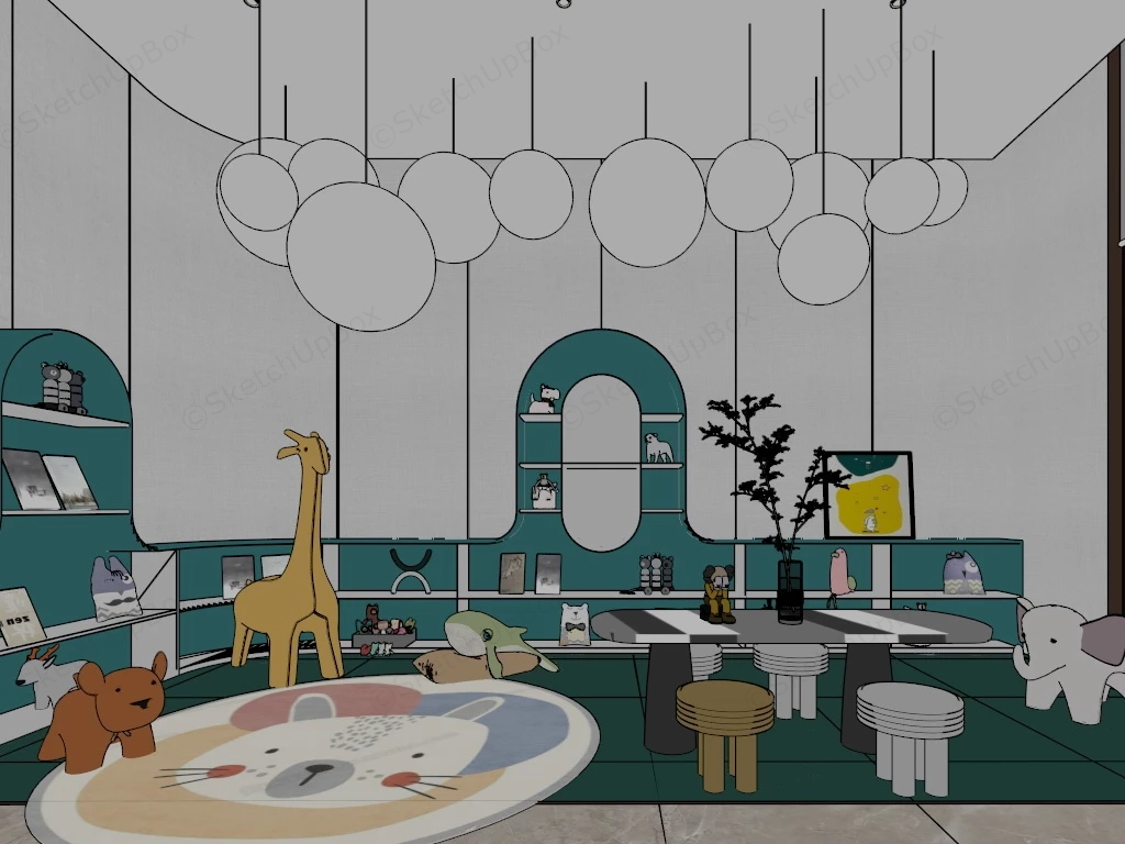 Kids Playroom Decor Ideas sketchup model preview - SketchupBox