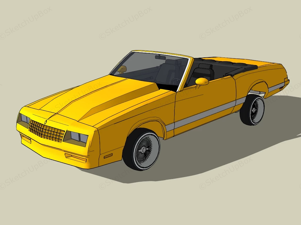 Classic Yellow Convertible sketchup model preview - SketchupBox
